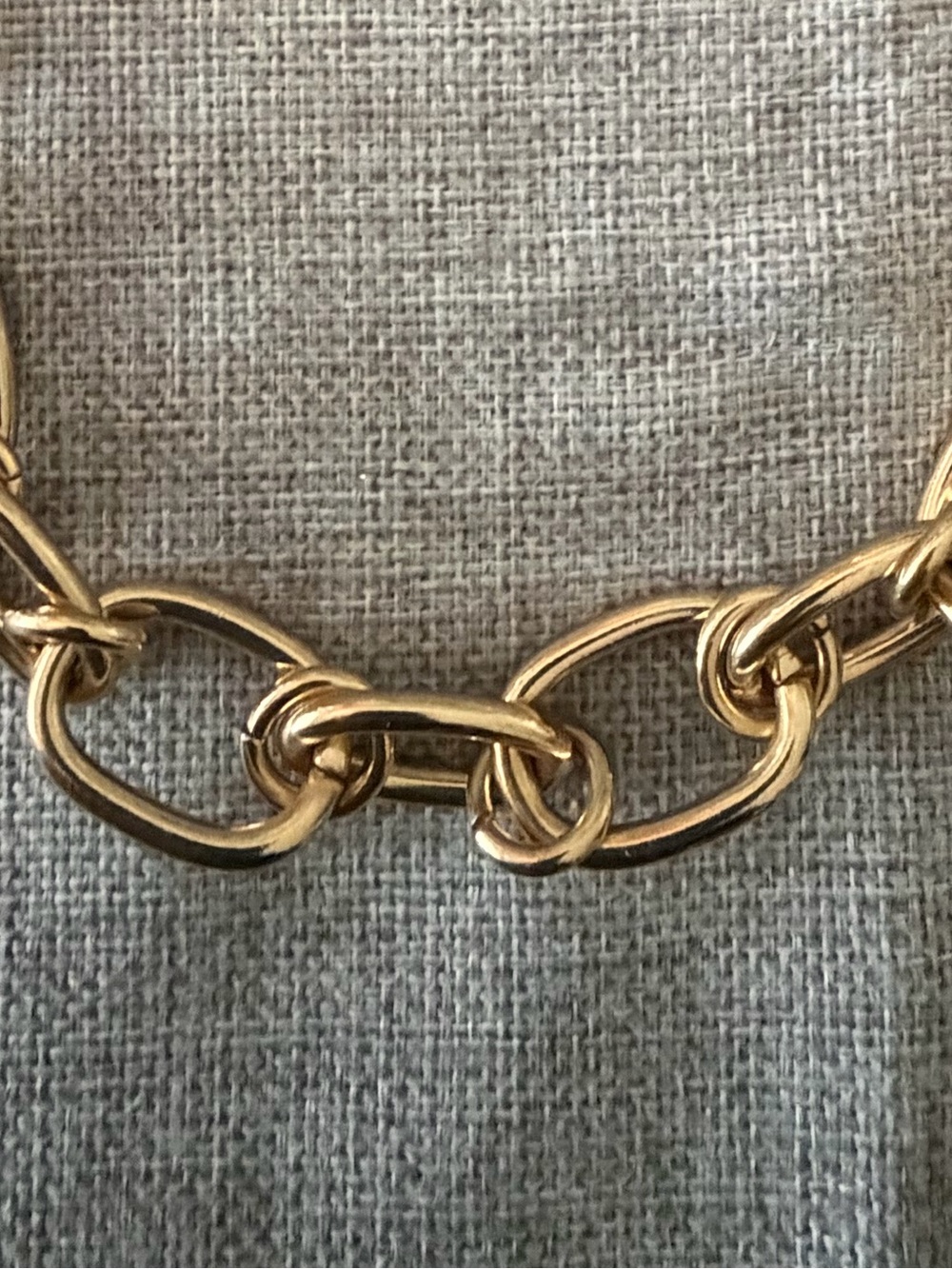 Gold Tone Oversized Link Chain Necklace | Chunky Statement Necklace Adjustable - Picture 5 of 6